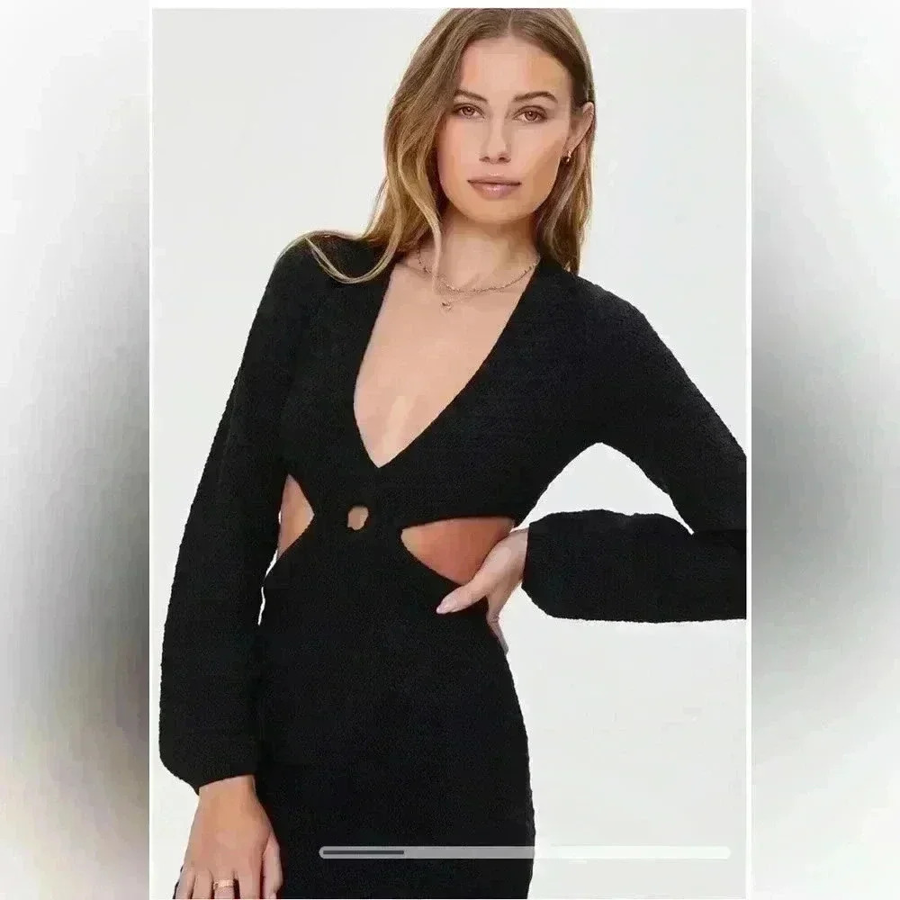 Cutout Mini Sweater Dress